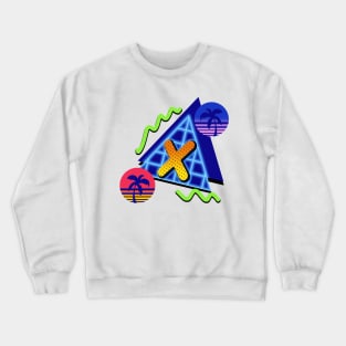 Initial Letter X - 80s Synth Crewneck Sweatshirt